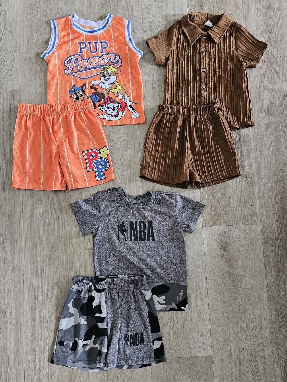 Toddler Boys 2T 3T Clothing Bundle Paw Patrol NBA 3 Outfits Shorts Shirts